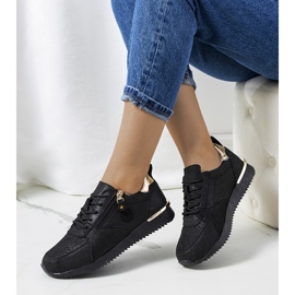 Sneakers in pelle nera Ancaster nero d'oro 1