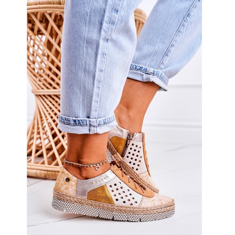 Scarpe da donna in pelle Maciejka Giallo 03339-44 1