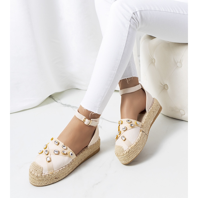 Espadrillas beige con zirconi Dide 1