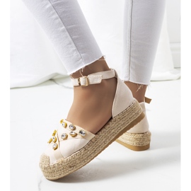 Espadrillas beige con zirconi Dide 2