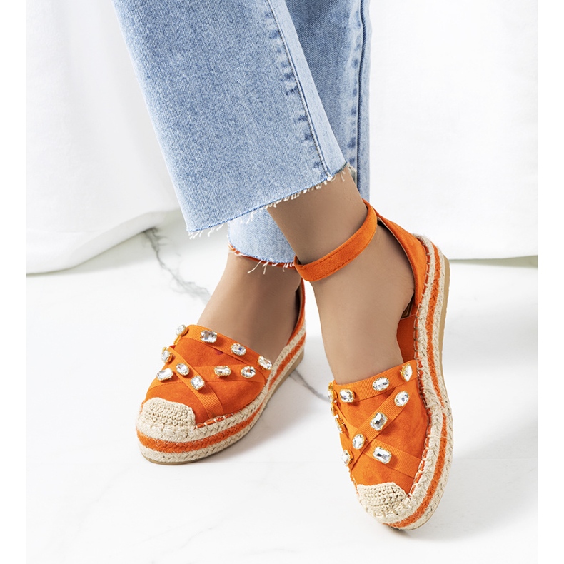 Espadrillas arancioni con zirconi Dide arancia 1