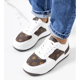 BM Sneakers Djenna da donna bianche e marroni bianco marrone giallo 1