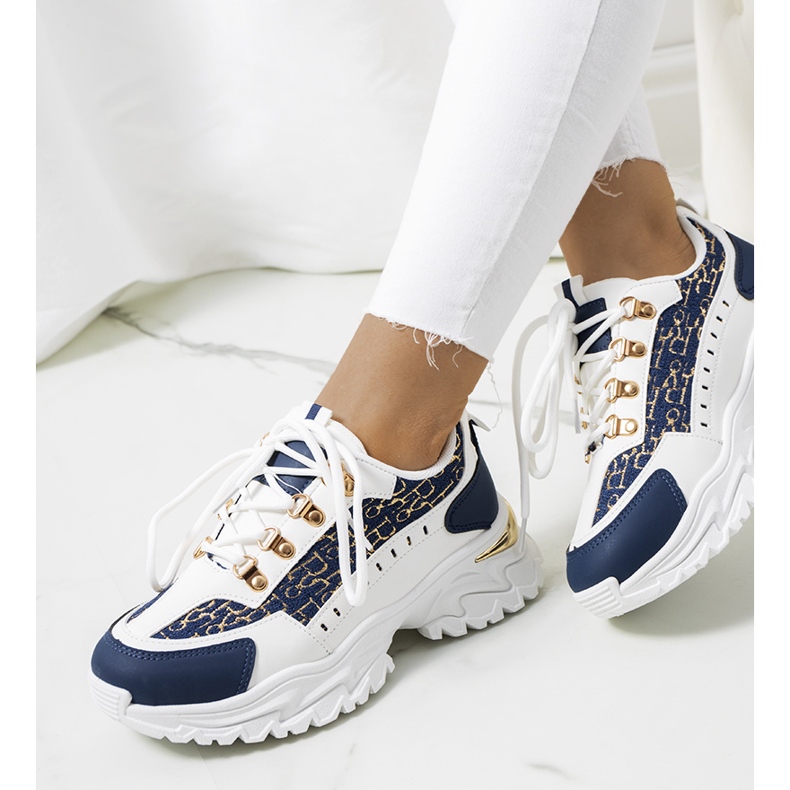 Sneakers da donna bianche e blu navy di Remmers bianca 1