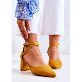 PS1 Décolleté Da Donna Con Tacco In Spitz Giallo Cosmo 1