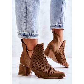 Lewski Shoes Stivali in pelle scamosciata traforati Scarpe Lewski 3165 Camel marrone 2