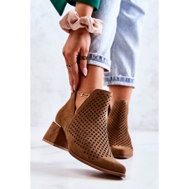 Lewski Shoes Stivali in pelle scamosciata traforati Scarpe Lewski 3165 Camel marrone 1