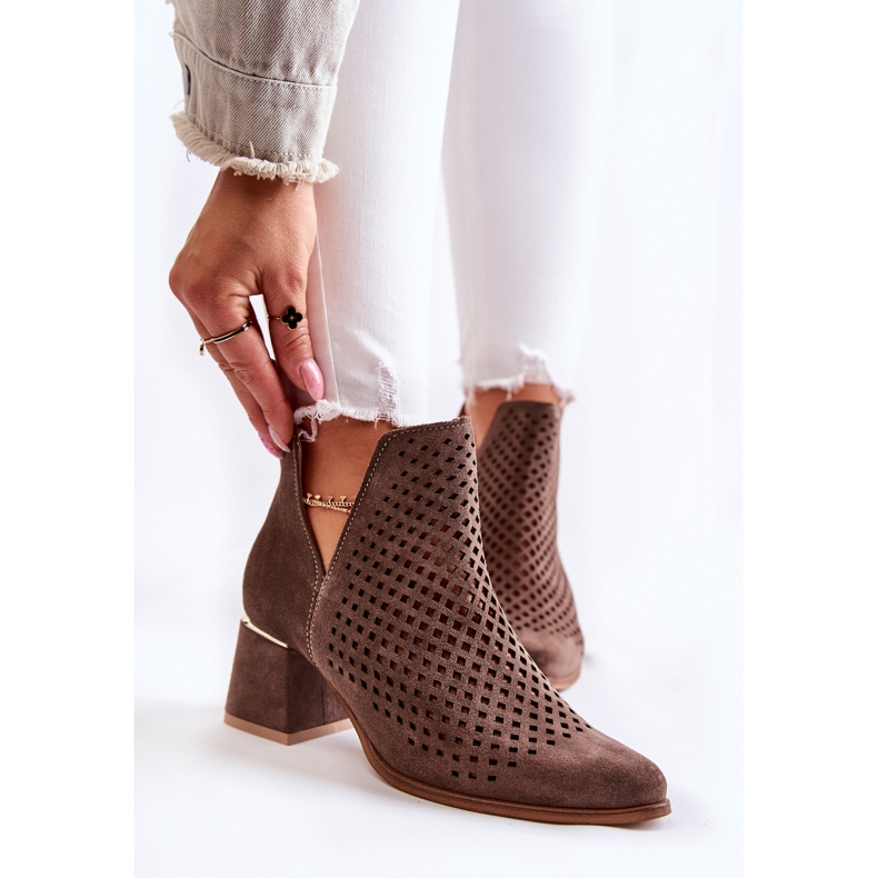 Lewski Shoes Stivali in pelle scamosciata traforati Scarpe Lewski 3165 velour terra multicolore 1
