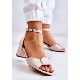 Sergio Leone Sandali In Pelle Con Decorazione Floren Beige 2