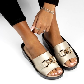 Ciabatte in pelle Filippo DK3590 / 22 Go golden d'oro 3