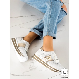 Ever Scarpe sportive da donna Filippo DP1414 bianche e oro bianco d'oro 4