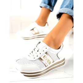 Ever Scarpe sportive da donna Filippo DP1414 bianche e oro bianca d'oro 3
