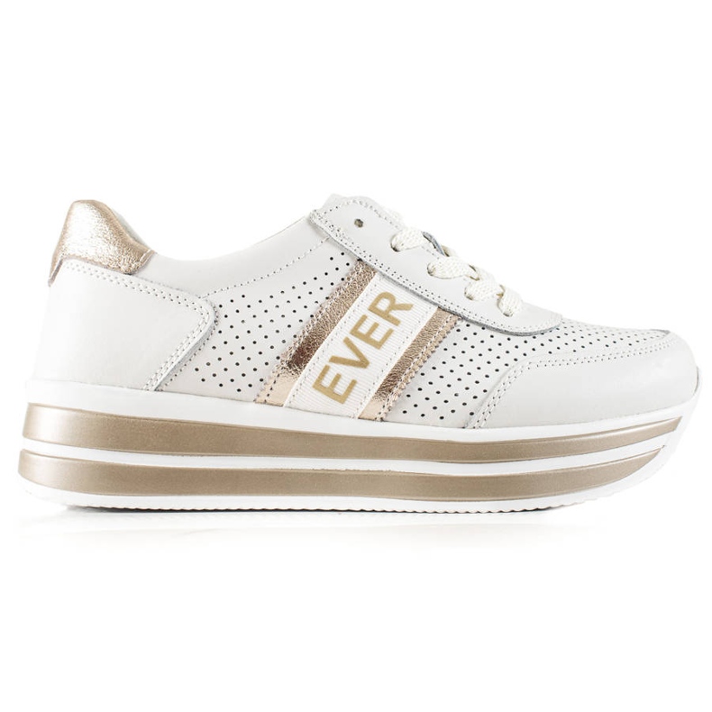 Ever Scarpe sportive da donna Filippo DP1414 bianche e oro bianco d'oro 1