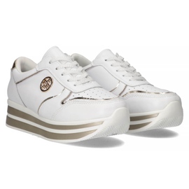 Sneakers in Pelle Filippo DP3682/22 WH bianca d'oro 5