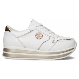 Sneakers in Pelle Filippo DP3682/22 WH bianca d'oro 1