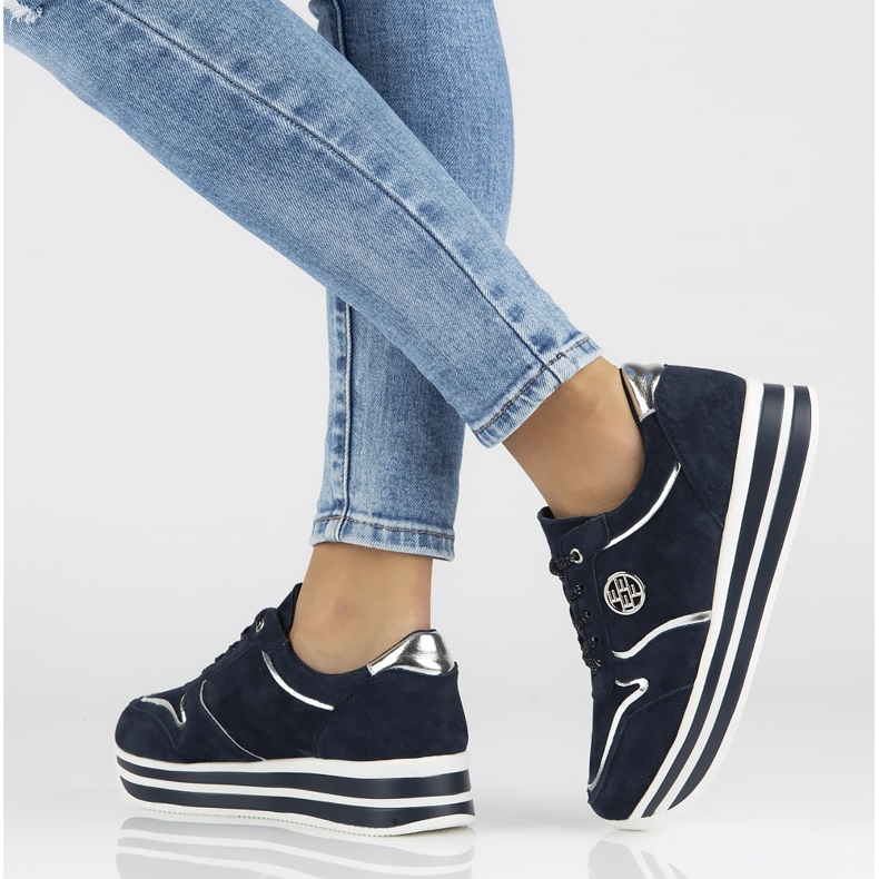 Sneakers in pelle Filippo DP3682/22 Nv blu navy 1
