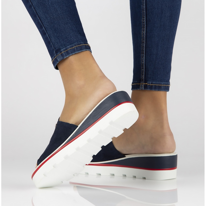 Ciabatte in pelle Filippo DK3635/22 Nv blu navy 1