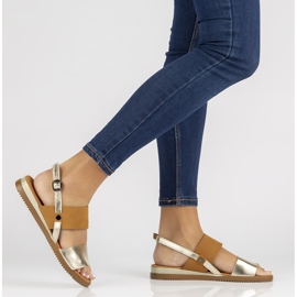 Sandali in pelle Filippo DS3601/22 Go Br marrone e oro d'oro 1