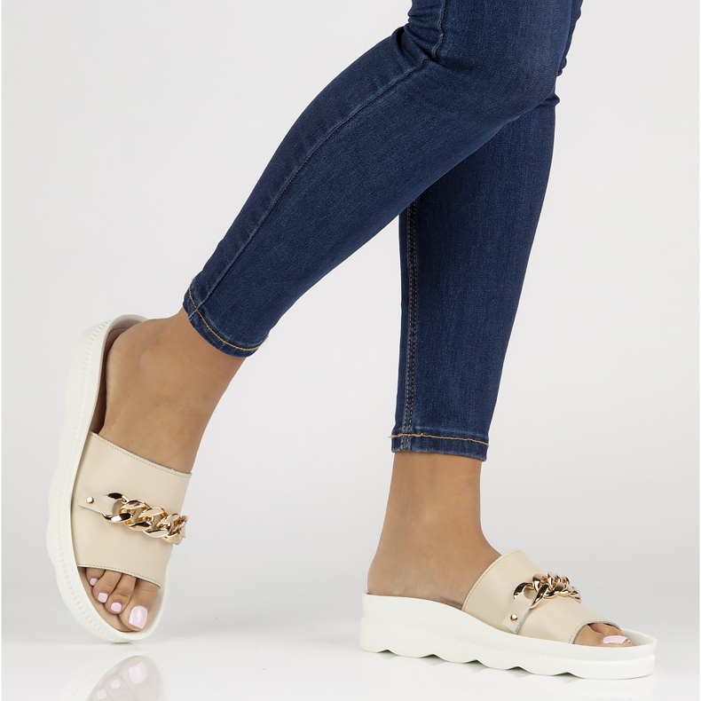 Ciabatte in pelle Filippo DK3597 / 22 Be beige 1