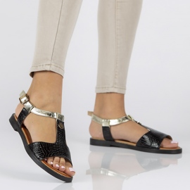 Filippo DS2099/22 Bk sandali neri nero d'oro 2