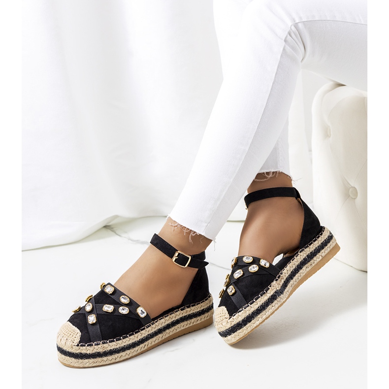 Espadrillas nere con zirconi Dide nero 1