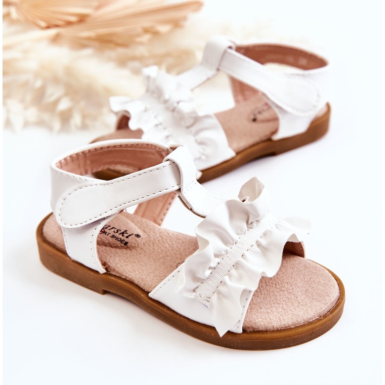 S.Barski Sandali Per Bambini Con Velcro Bianco Lussia bianca 2