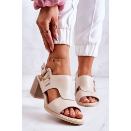 Sandali Tacco Alto In Pelle La.Fi Beige Lerato 1