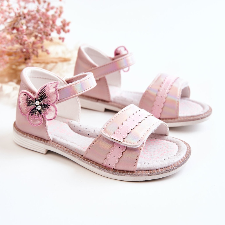 PJ2 Sandali Per Bambini Con Una Farfalla Rosa Nicoll 2