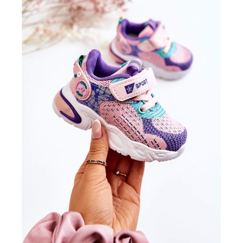 PJ2 Calzature Sportive Per Bambini Con Velcro Rosa-Viola Lillo 1