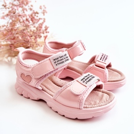 PJ2 Sandali Da Bambino In Pelle Con Velcro Amoss Rosa ['rosa'] 1