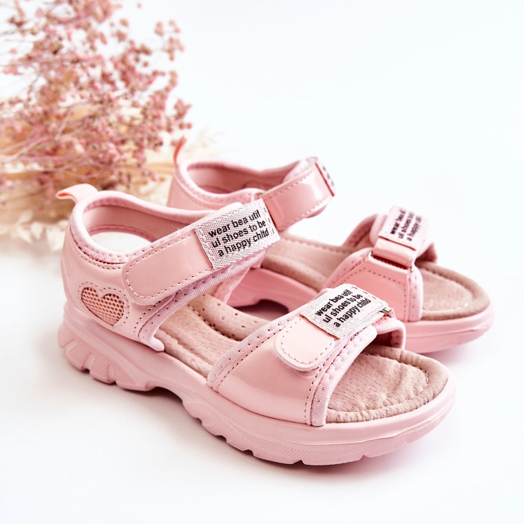 PJ2 Sandali Da Bambino In Pelle Con Velcro Amoss Rosa ['rosa'] 1