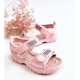 PJ2 Sandali Da Bambino In Pelle Con Velcro Amoss Rosa ['rosa'] 2