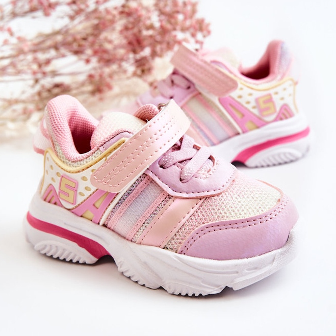 PJ2 Scarpe Sportive Leggere Per Bambini Con Velcro Rosa Akella 2