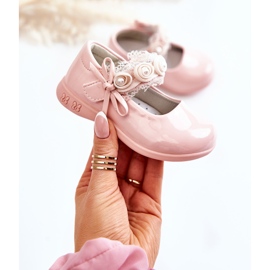 PA1 Ballerine Per Bambini Con Velcro Con Pizzo Rosa Evelyn 1