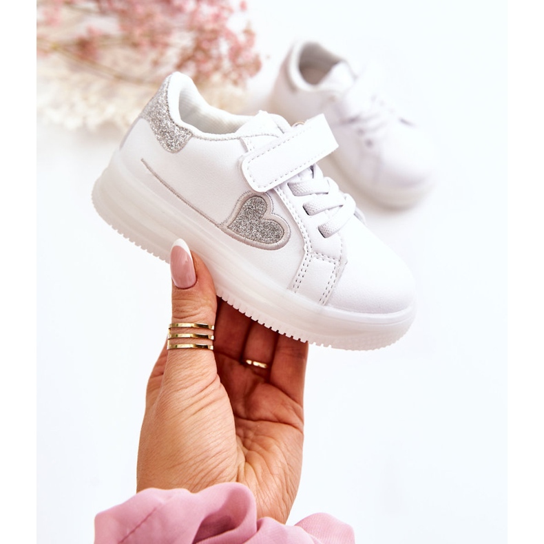 PA1 Scarpe Sportive Bambini In Pelle Con Velcro Baylene Bianco 1