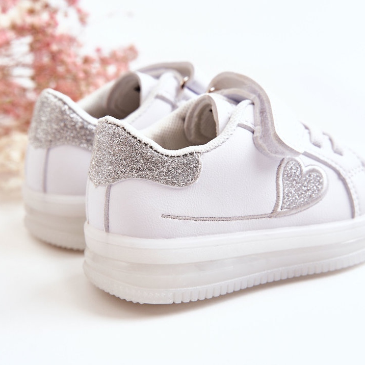 PA1 Scarpe Sportive Bambini In Pelle Con Velcro Baylene Bianco 2