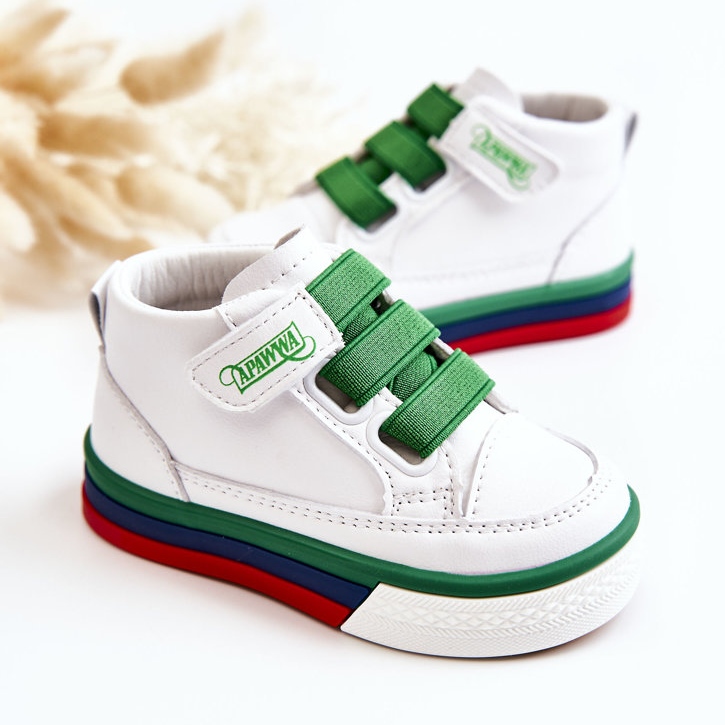 PA1 Sneakers alte da bambino bianche e verdi Baxter ['bianco', 'verde'] bianco 2