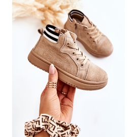 Sneakers Alte Per Bambini Beige Boone Con Cerniera 1