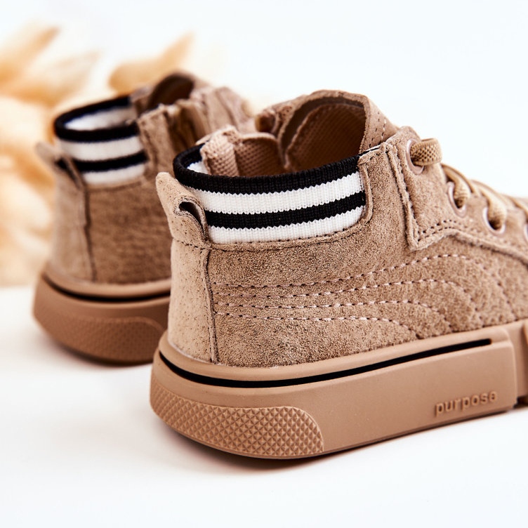 Sneakers Alte Per Bambini Beige Boone Con Cerniera 2