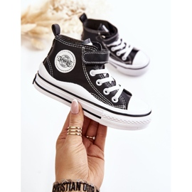 Sneakers Da Bambino In Pelle Con Velcro Nero Bruni 1