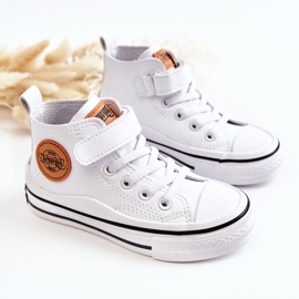 PA1 Sneakers Da Bambino In Pelle Con Velcro Bianco Bruni 1