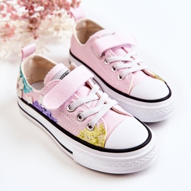 PA1 Sneakers Bambini Tessuto Stampa Buster Rosa 2