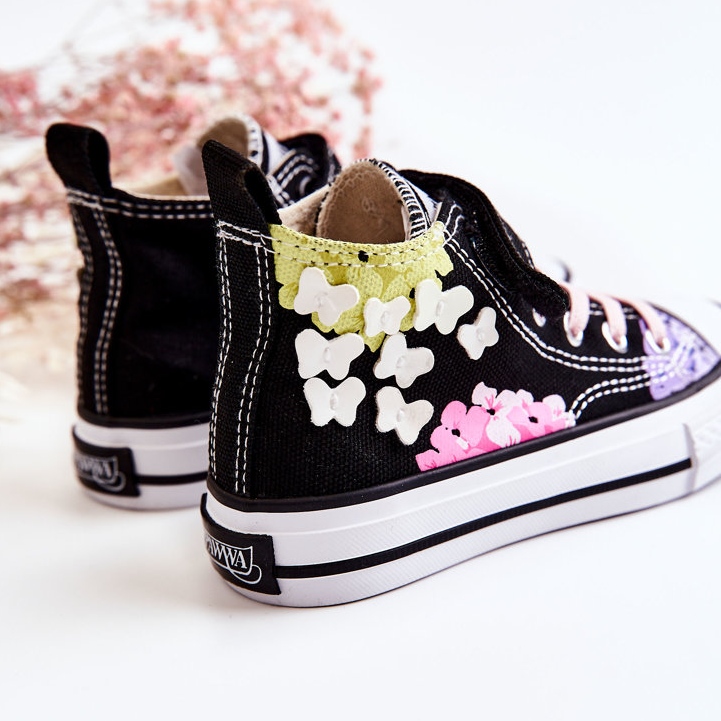 PA1 Sneakers alte da bambino in tessuto stampa Dorry nero 2