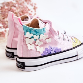 PA1 Sneakers alte da bambino in tessuto stampa Dorry rosa 2