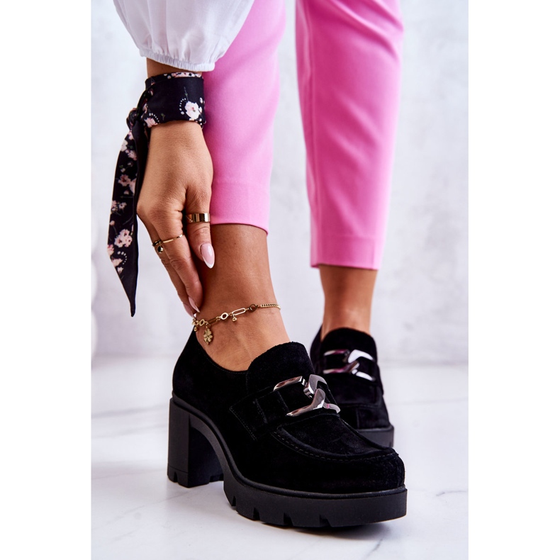 PL5 Scarpe eleganti su colonna con decoro Black Harmell scuro nero 1