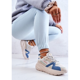 Sneakers da donna Memory Foam Big Star JJ274600 Beige-Blu bianco 2