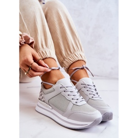 PG1 Scarpe Sportive Classiche Da Donna Su Zeppa Grigie Advanced d'argento grigio 1