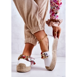 PS1 Espadrillas Da Donna In Pelle Con Catena Bianca Fantasia 2