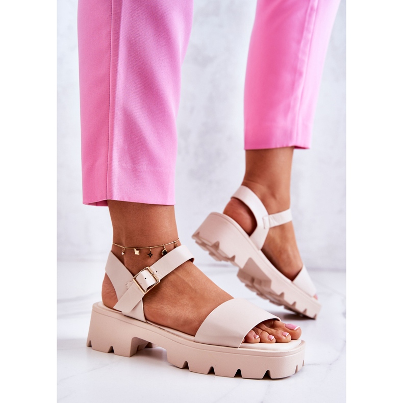 PS1 Sandali In Pelle Su Tacco Alto Beige Sovie 2