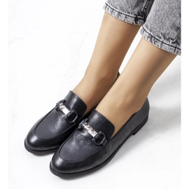 Scarpe in pelle nera di Prins nero 1