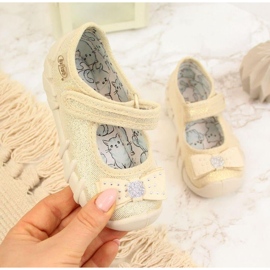 Pantofole Ballerine Bambina Con Velcro Beige Befado 1